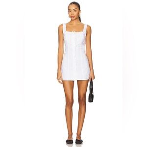 SNDYS Cottage Mini Dress in White